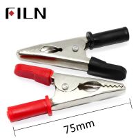 75mm Brass Nickel Plated Car Alligator Clips Battery Clamps Crocodile Clip Red Black