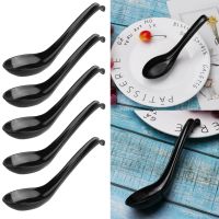 5/10Pcs Resin Soup Spoons Set Long Handle Miso Ramen Spoon Wonton Noodle Spoons Durable Spoons Flatware for Home Restaurant