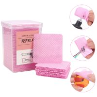 100-600Pcs Lint Free Cotton Pads Nail Polish Remover Wipes Cleaning Tool Nail Art Cleaning Wipes UV Gel Polish Removal Pad Wipes