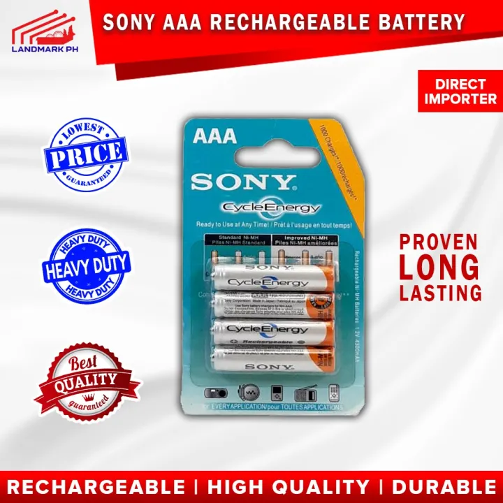 SONY AAA RECHARGEABLE BATTERY TRIPLE A CYCLE ENERGY MULTIUSE