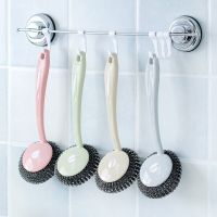 Cleaning Brushes Kitchen Stainless Steel Wire Ball Dishwashing Brush Pans Brush to Oil StainsHousehold Cleaning Tools