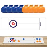 Table Curling Game Set Indoor Tabletop Curling Game Set Non-Woven Fabric Mini Tabletop Games for School Parties Home and Team Building clever