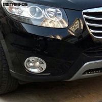 สำหรับ Hyundai Santa Fe 2010 2011 2012 Chrome ด้านหน้าหมอกโคมไฟ Foglight ฝาครอบ Molding Trim กรอบภายนอกรถ Accessories