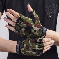 CLIMBERY Summer Thin Child Gloves Sun Protection Driving Climb Mountains Camouflage Half Finger Gloves Nylon Gloves Non-slip Mittens Men Gloves