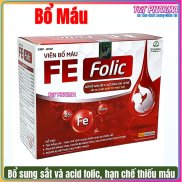 Viên uống bổ máu Fe Folic bổ sung Sắt III- Acid Folic, Hỗ Trợ Tạo Hồng Cầu