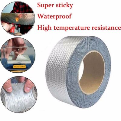1pc Hot！High Temperature Resistance Waterproof Tape Aluminum Foil Thicken Butyl Tape Wall Crack Roof Duct Repair Adhesive Tape Adhesives  Tape