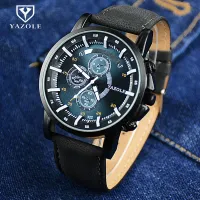 {Miracle Watch Store} YAZOLE กีฬานาฬิกาควอตซ์ผู้ชาย Luminous Analog ทหารนาฬิกาข้อมือชาย Relogio Masculino Montre Homme Saati หนัง Reloj นาฬิกา