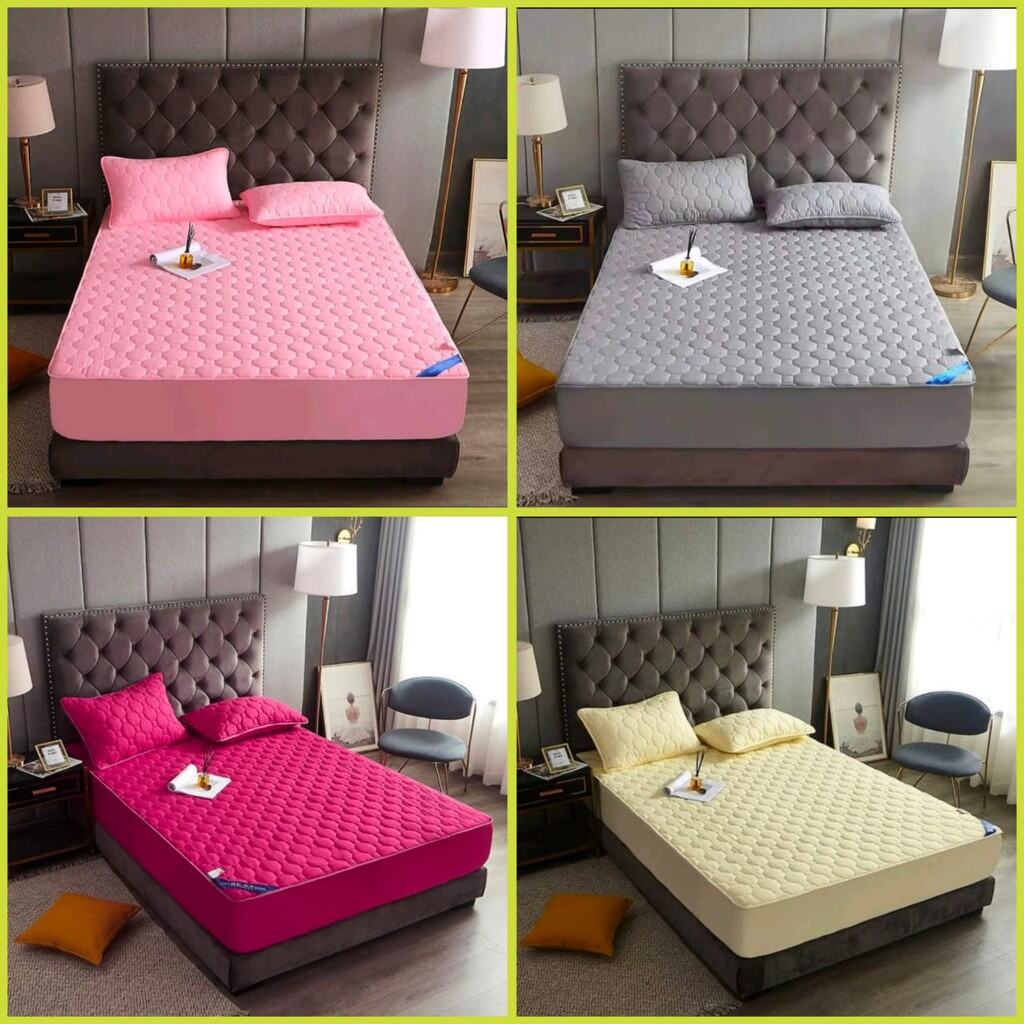 [Rumah Zara] CADAR HOTEL HILTON 3 in 1 Plain Single Queen&King Ready Stock for Bed decor | Cadar Patchwork