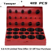 419Pcs Rubber O-rings O Ring Kit Seal Gasket Universal Rubber Assortment Set R01-R32 O Rings Kit 32 Sizes Rubber Kit Ruber Ring Gas Stove Parts Access