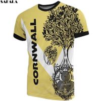 2023 new arrive- xzx180305   England Cornwall Raven Tree Of Life Triskelion 3D Printed High Quality Milk Fiber T-shirt Round Neck Men Female Casual Tops free custom name logoï¼‰ S-5XL