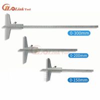 High Quality 0 150mm 0 200mm 0 300mm Depth Vernier Caliper 0 160mm Depth Gauge Depth Measuring Tool Protractor