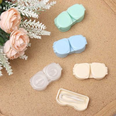 New Fashion Simple Mini Contact Lens Case Girl Women Colored Contact Lenses Box Eyes Contact Lens Container Box Case