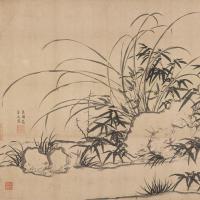ไม้ไผ่ของ Zhao Mengfu,หิน,Youlan,สมุดระบายสีเด็ก,ดอกไม้,หมึกและล้างภาพวาด,ภาพวาดแท้,สเปรย์ขนาดเล็ก,สำเนาโบราณ,ภาพวาดตกแต่ง