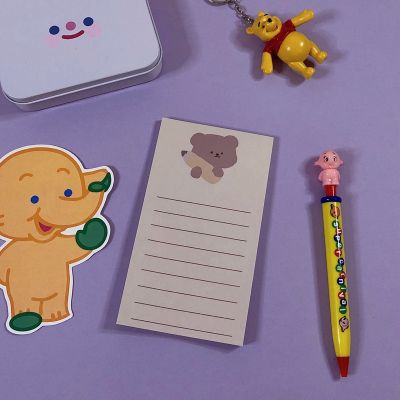 Korea Bamtoree Contrast Super Cute Gummy Bear Note Paper ins Niche Handbook Message Memo Notepad