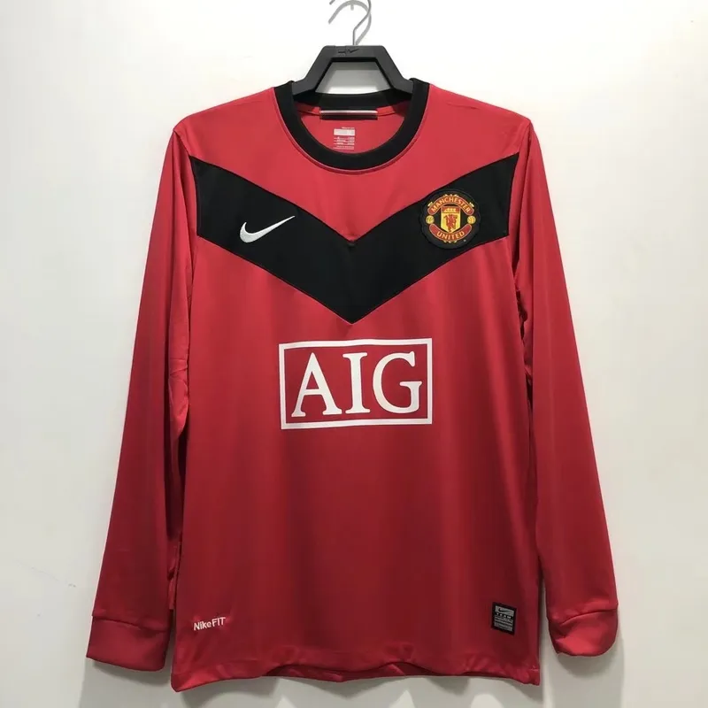 2010 Man United MU Home Jersey Football Long Sleeve Soccer Shirt