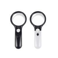 2Pc Magnifying Glass with Light-3X 45X Handheld Magnifier with 3 LED Light, High Clarity &amp; Lightweight Magnifying Glass