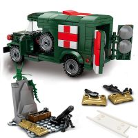 MIlitary US Army WW2 T214-WC54 Ambulance Car Model Kit Building Blocks Sets Figures Soldiers Bricks Classic Kids Toys Boys Gift Building Sets