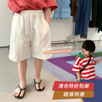 [Clearance special offer] childrens fifth pants boys summer patchwork slit shorts baby solid color middle pants