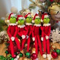 32x8cm Christmas Green Elf Doll Green Hair Monster Doll Christmas Tree Pendant 2022 Noel Decor For Home New Year Decor