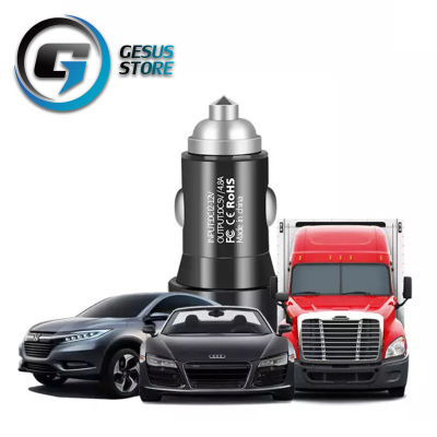 Car charger หัวชาร์จรถยนต์ รุ่น C1 ชาร์จเร็ว จ่ายไฟเต็ม100% พอร์ต USB เเบบคู่ สามารถชาร์จพร้อมกันได้ 2 เครื่อง ของแท้ รับประกัน1เดือน BY GESUS STORE