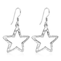 Silver thai Silver Modern Star Design with hook Earrings , ดีไซน์โมเดิร์นสตาร์สีเงินพร้อมต่างหูตะขอเงินแท้925 , Star Earring fashion 925 silver