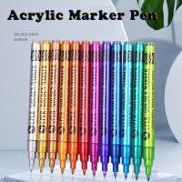 12Colors Acrylic Marker Pent Set  0.7mm 2.3mm Metallic Colored rotulador permanente Quick Dry Waterborne graffiti Painting PensHighlighters  Markers