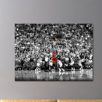 Famous Basketball Player Michael Last Shot Canvas Painting Sport Star Motivational Poster Wall Art Home Living Room Decoration