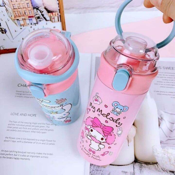 cai-cai-carebears-500ml-กระติกน้ำเก็บอุณหภูมิ-รูปแบบการ์ตูน-304-สแตนเลส-มีหลอดดูด