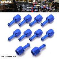 EPMAN 10PCS Aluminum Blue Female AN6 To 5/16" Barb Straight Swivel Hose Barb Fuel Line Fitting Adapter Connector EPJTAN6M-516C Valves