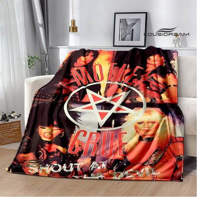 （in stock）Rock band Motley Thin Vintage Printed Blanket Blanket Blanket Travel Home Blanket Comfortable Soft Birthday Gift Blanket（Can send pictures for customization）