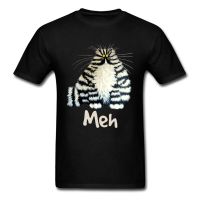 Meh Cat Funny T Shirt  Fabric O-neck Mens T Shirt Classic Tees Happy New Year Christmas T-shirt For Men Customized - T-shirts - AliExpress