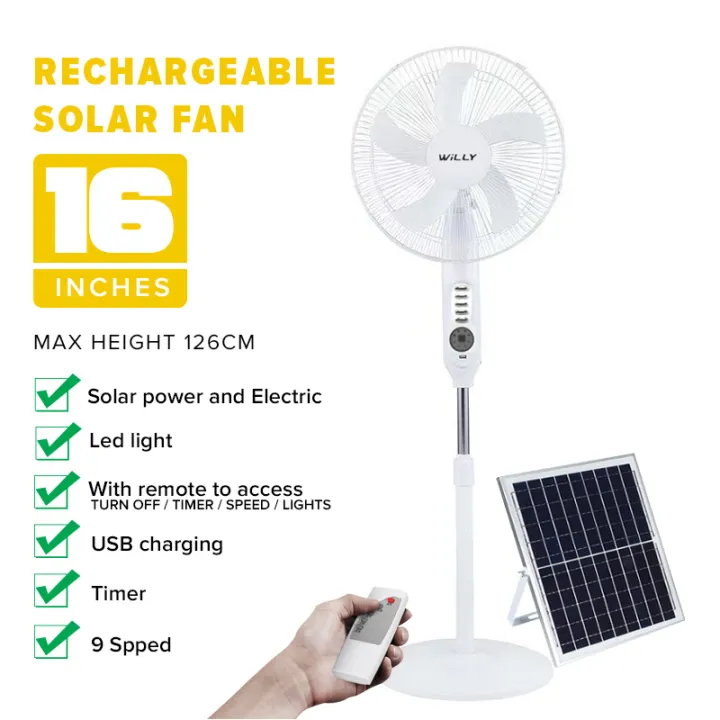 Solar electric fan with charger and solar panel Rechargeable | Lazada PH