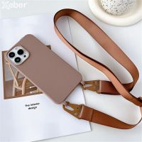 Crossbody Necklace Strap Lanyard Matte Silicone Case For iPhone 14 Pro Max 11 12 13 Mini XR X XS 6S 7 8 Plus SE Shockproof Cover