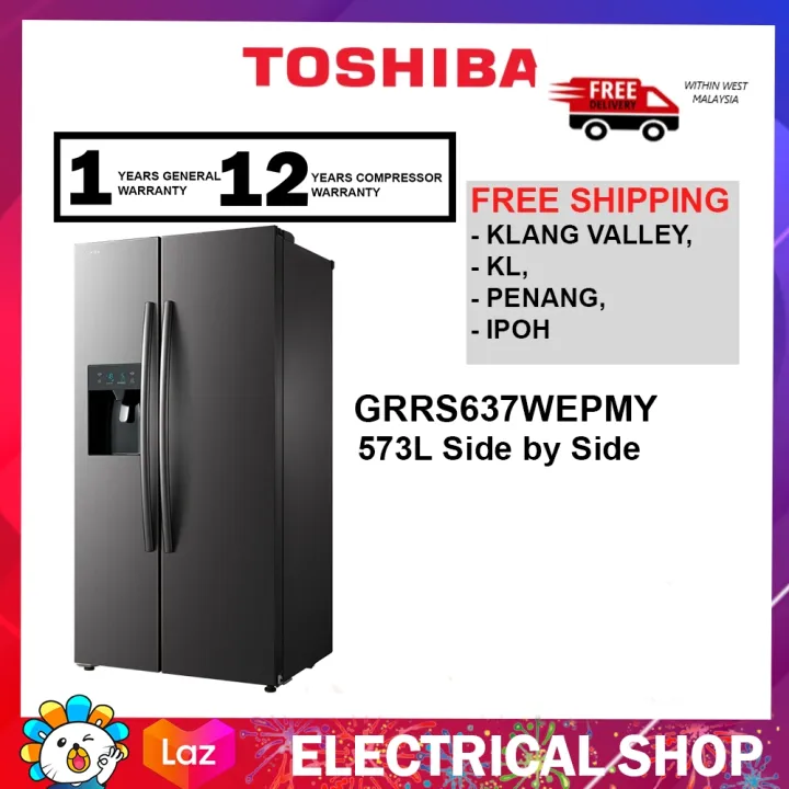 Toshiba Sidebyside GRRS637WEPMY Inverter Refrigerator 573L GRRS637WEPMY Fridge with Water