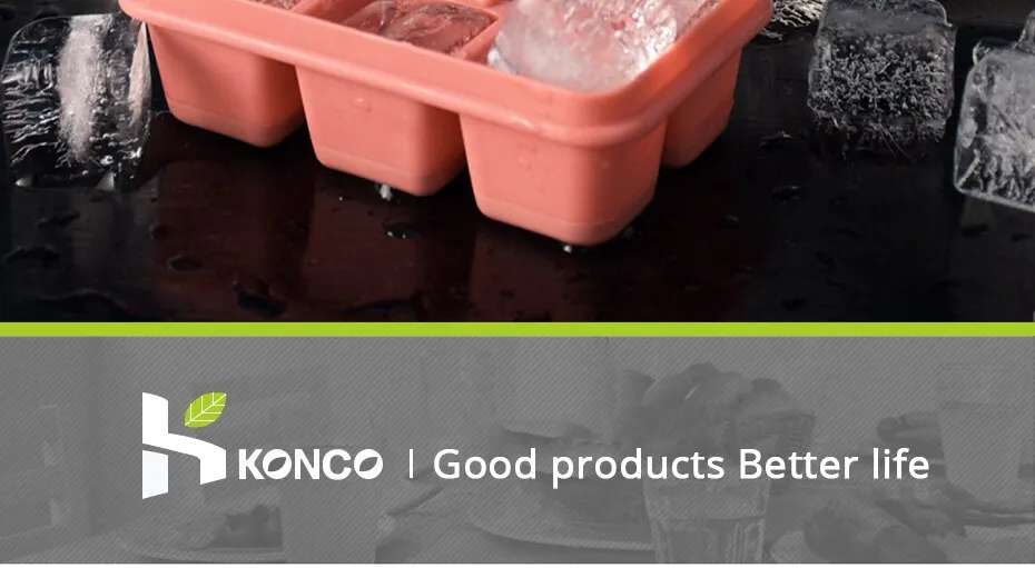 Konco 3 pieces Silicone Ice Cube Mold with Lid Ice Tray 6 grids Ice Maker  Ice Cube Tray Household Refrigerator Ice Box