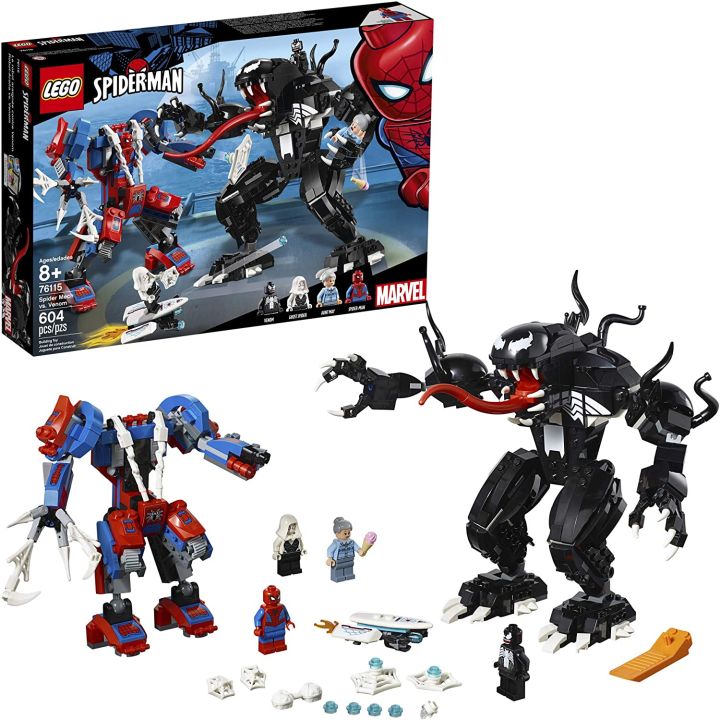 LEGO Superhero Marvel Spider Mech Vs. Venom 76115 Bộ xây dựng đồ chơi hành  động với