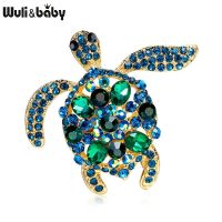 ﹉  Wuli baby Rhinestone Sea Turtle Brooch Pins Jewelry