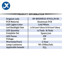 3V2W 501มม. Backlight LED BAR สำหรับ TCL 55นิ้ว RF-BS500E32-0701L-06 5คู่ LED Strip Light L50F2850A L50F3800A 52M5030A