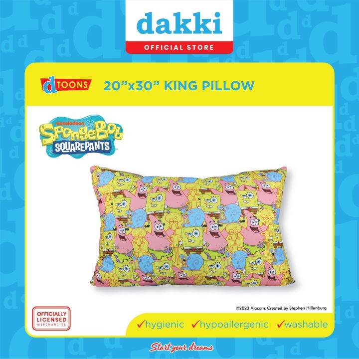 Dakki 20"x30" Spongebob Buddies Yellow King Pillow Lazada PH