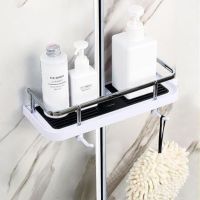 Hot Selling Bathroom Shower Storage Rack Organizer No Drilling Lifting Rod Shower Head Holder Shower Gel Shampoo Tray Holder Pole Shelves