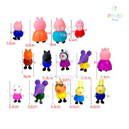 Bộ đồ chơi Mô Hình Nhân Vật Gia Đình Heo Peppa 12 chú heo 100