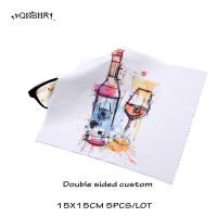 15*15cm Custom Glasses Cloth Phone Wipes Anime Cleaning Cloth Personality Printing Superfine Fiber Double-Faced Velvet Glasses Dish Cloth  Towels