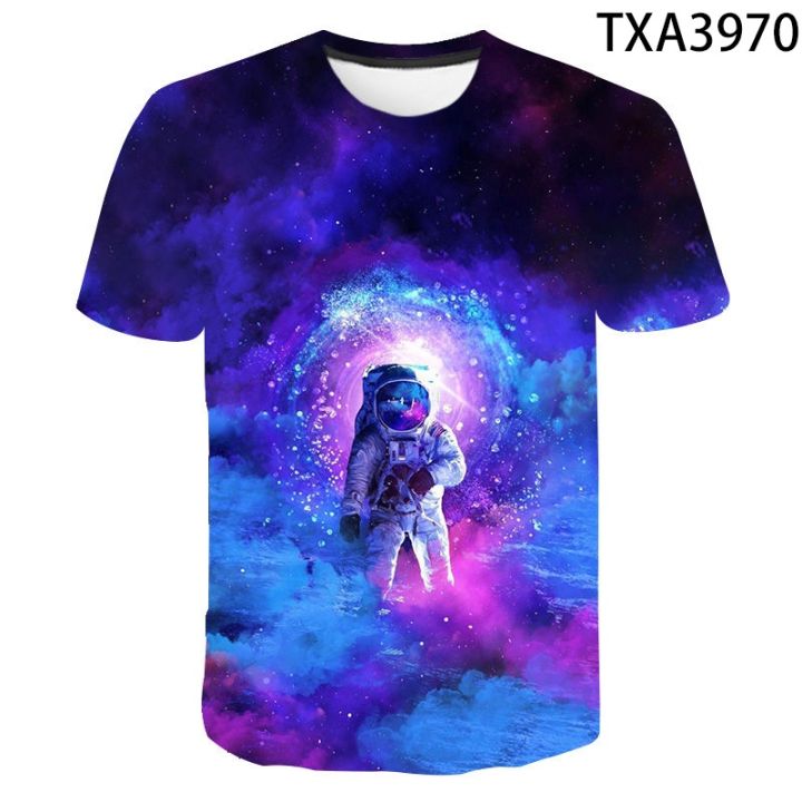 summer-3d-printed-astronaut-t-shirt-round-collar-mens-and-womens-short-sleeve-tops-comfortable-and-breathable-3