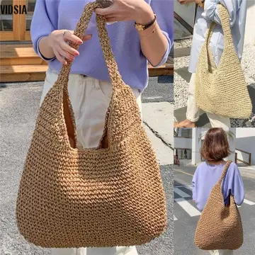 Rattan shoulder sale bag