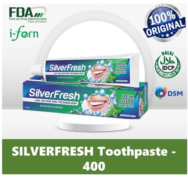 Authentic Ifern SilverFresh Antibacterial Toothpaste with Ion Whitens