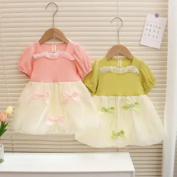 New Fashion Children Spring Korean Version Solid ColorGirl Baby Princess  Dress