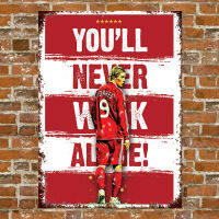 Liverpooll Fc - Fernando Torres กรอบฟุตบอล Vintage Retro โลหะอุปกรณ์เสริมสินค้าป้ายดีบุกโปสเตอร์บาร์ผับ Home Wall ตกแต่ง20X30,30X40โปสเตอร์