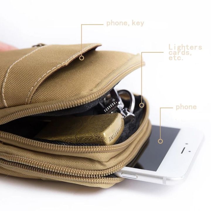 lzvast-กระเป๋ากระเป๋าใส่โทรศัพท์ผู้ชายผ้าไนลอนสีเขียวทนทาน-กระเป๋าเอวสะโพกชั้นเดียว-สองชั้นกระเป๋า-edc-molle-กระเป๋าใส่โทรศัพท์มือถือกระเป๋าเข็มขัดรัดเอว