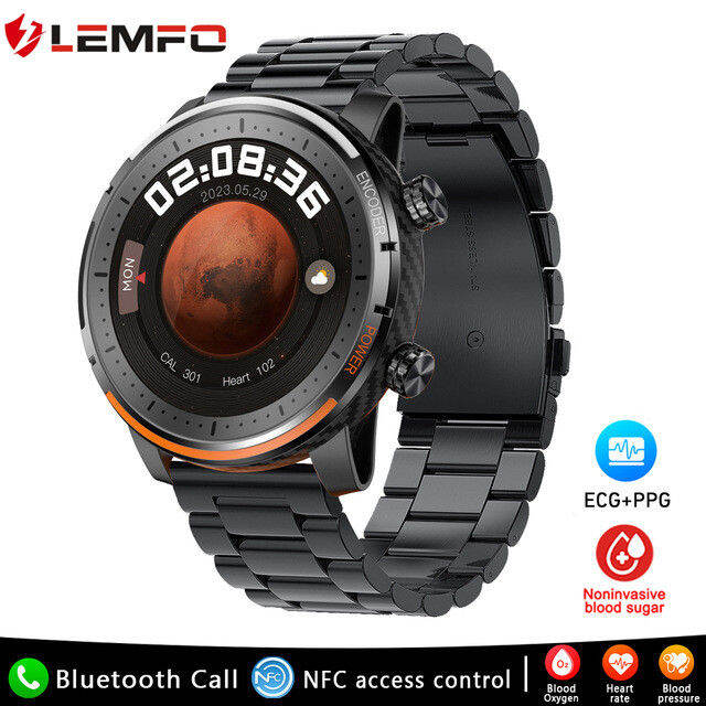 Lemfo Qw Smart Watch Ecg Ppg Thermometer Health Call Dial Clock Blood Glucometer Lazada