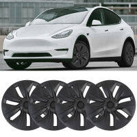 4pcs 19in ล้อ HUB CAP Matte Black Anti Scratch Stylish Cool สำหรับ Tesla รุ่น Y 2020 ถึง 2023